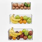 Kit 3 Cestos Multiuso Aramado Fruteira de Parede para Cozinha Lavanderia N2 N3 N4 Cromado Kit 3 Cestos Multiuso Aramado Fruteira de Parede para Cozinha Lavanderia N2 N3 N4 Cromado