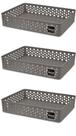 Kit 3 Cestos Organizador Armário Gaveta Rattan Trama G 34x25 Kit 3 Cestos Organizador Armário Gaveta Rattan Trama G 34x25