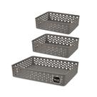Kit 3 Cestos Organizador Rattan Armário Gaveta Lavanderia