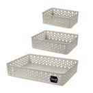 Kit 3 Cestos Organizador Rattan Armário Gaveta Lavanderia