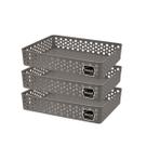 Kit 3 Cestos Organizador Trama Rattan Armario Gaveta Lavanderia G (34x25) Kit 3 Cestos Organizador Trama Rattan Armario Gaveta Lavanderia G (34x25)