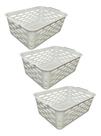Kit 3 Cestos Organizador Versátil Grande 37x26x13,5 Cm