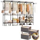 Kit 3 Cestos Organizadores Caixa Dobrável Multiuso + Arara Cabideiro 4 Colunas de Roupas 10 Prateleiras Prova D'Água Kit 3 Cestos Organizadores Caixa Dobrável Multiuso + Arara Cabideiro 4 Colunas de Roupas 10 Prateleiras Prova D'Água