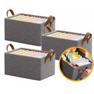 Kit 3 Cestos Organizadores Dobráveis 25L Caixa Multiuso com Alças Prático Ideal Para GuardaRoupas, Gavetas , Armários, Estantes, Escritório
