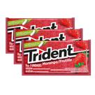 Kit 3 Chiclete Trident Morango 8g com 5 Unidades
