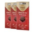 kit 3 Chocolate Chocolow Zero Lactose Diet Sem Açucar Amargo 70% 30g Lowçucar