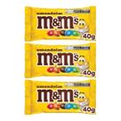 Kit 3 Chocolate Confeito M&Ms Amendoim 40g