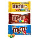 Kit 3 Chocolate Confeito M&Ms Amendoim Chocolate e Crispy 40g