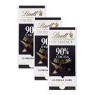 Kit 3 Chocolate Lindt Excellence 90% Cocoa Supreme Dark 100g