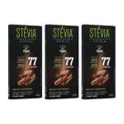KIT 3 CHOCOLATE SEM CONSERVANTES VEGANO 77% CACAU STEVIACHOCO 20g