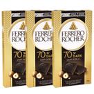 KIT 3 Chocolate Tablete Amargo 70% Dark com Avelã 90g