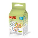 Kit 3 chupetas space nuk fase 2 acima de 6 meses com 3 unidades bico silicone orto ventilação brilha