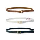 Kit 3 Cintos Feminino fivela dourado 1.8cm largura preto branco e caramelo Cor:Preto+branco+caramelo