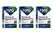 Kit 3 Cloreto De Magnésio P.a 500mg 60 Capsulas Mag Plus Herbamed