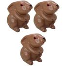 Kit 3 Coelhos Coelhinhos Pequenos Decorativos em Resina