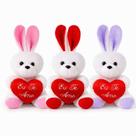 Kit 3 Coelhos de Pelúcia com Coração Bonecos Decorativos 30cm Para Páscoa Kit 3 Coelhos de Pelúcia com Coração Bonecos Decorativos 30cm Para Páscoa