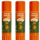 Kit 3 Cola Bastão Escolar 40g Leo&Leo Unidades Originais