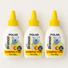 Kit 3 Cola Branca Polar Compactor 40g Escolar Artesanato Secagem Rápida Original Kit 3 Cola Branca Polar Compactor 40g Escolar Artesanato Secagem Rápida Original