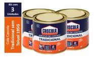 Kit 3 Cola Cascola Adesivo Contato Tradicional s/ tuluol 230ml/195g