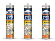 KIT 3 COLA CASCOLA MONTA&FIXA PL500 360g BRANCO INTERIOR HENKEL