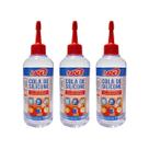 Kit 3 Cola de silicone Radex 110ml, uso artístico e profissional