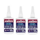 Kit 3 Cola Gel Instantânea Alta Velocidade 100G - Almasuper Kit 3 Cola Gel Instantânea Alta Velocidade 100G - Almasuper