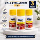 Kit 3 Cola Permanente Tek Bond 37g Artesanato Papel EVA Madeira Alta Fixação