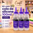 Kit 3 Cola Silicone Líquida Bazze 100ml Para Artesanato EVA MDF Madeira Papel