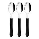 Kit 3 Colher de Mesa Tramontina Leme Inox Cabo Preto