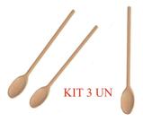 KIT 3 Colher De Pau Madeira Para Cozinha Lembrancinha 24 CM