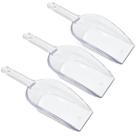 Kit 3 Colher Medidora Plástico Pás Dosadoras para Grãos Cereais Ração Cozinha Multiuso Transparente