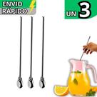 Kit 3 Colher Para Suco Bailarina em Inox Barman Drinks Caipirinha Colher Grande Para Jarras Copos L