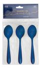 Kit 3 Colheres de Chá Azul Aço Inox Restaurante Cozinha Gourmet Mix