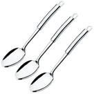 Kit 3 Colheres de Servir 32,5cm Inox Top Pratic Brinox Restaurante Cozinha Buffet