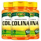 Kit 3 Colina vitamina B8 Unilife 60 cápsulas
