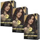 Kit 3 Coloração Creme Permanente Excllusiv Color Pratic Chocolate 6.7 Haskell