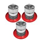 Kit 3 Comedouro Aves Galvanizado 5kg Para Ração Suspenso
