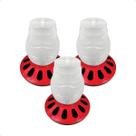 Kit 3 Comedouro Frango Aves Alimentador 5L Rosca 12 Furos