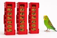 Kit 3 Comedouros Vermelhos 30cm Para Aves Domésticas Kit 3 Comedouros Vermelhos 30cm Para Aves Domésticas