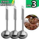 Kit 3 Concha 100% Inox Para Feijão Sopas Caldos Utensilio De Cozinha Inox Linha Premium
