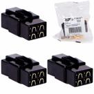 Kit 3 Conector 4 Vias Technoise Com Trava Macho E Fêmea Som