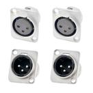 Kit 3 conector macho e 3 femea santo angelo xlr painel sa2x