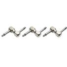 Kit 3 Conector P10 P10 Mono em Z Pedais de Guitarra Baixo