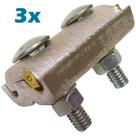 Kit 3 Conector Paralelo Tapit Bimetálico Duplo 10 à 50mm Alumínio Cobre com 2 Parafusos