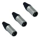 Kit 3 conectores datalink xlr macho linha dlk 3 polos