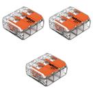 Kit 3 Conectores de Emenda Com Alavanca 221-413 3 Condutores 0,2mm² à 4,0mm² Wago
