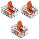 Kit 3 Conectores de Emenda Com Alavanca 221-612 2 Condutores 0,5mm² à 6,0mm² Wago