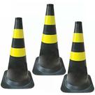 Kit 3 Cones para sinalização 50 cm com 2 faixas - RM-42