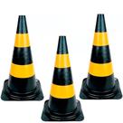 Kit 3 Cones para sinalização 75 cm 2 faixas - RM-44