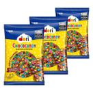 Kit 3 Confeitos de Chocolate Colorido Chococandy Dori 500g